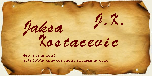Jakša Kostačević vizit kartica